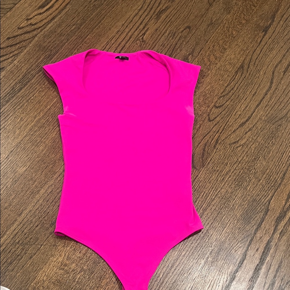 Women's Hot Pink Cap Sleeve Bodysuit